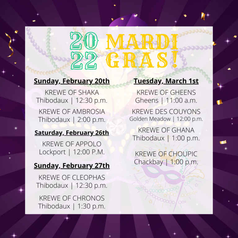 Louisiana's Cajun Bayou Announces 2022 Mardi Gras Parade Schedules
